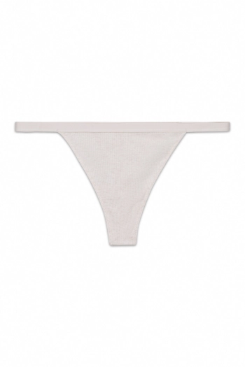 Бежеві бавовняні трусики-танга