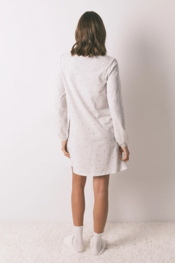 Серая хлопковая ночная сорочка