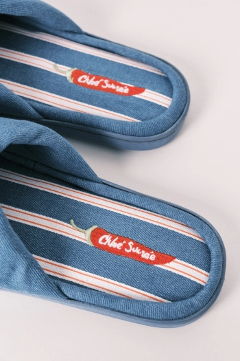 Домашні капці з ефектом деніму в смужку