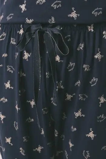 Довга синя бавовняна піжама з принтом у вигляді жабок Harry Potter