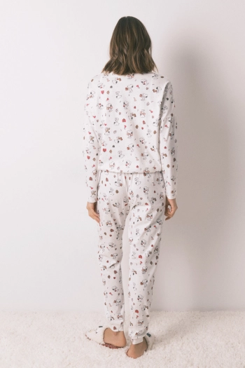 Довга біла піжама з бавовни Snoopy