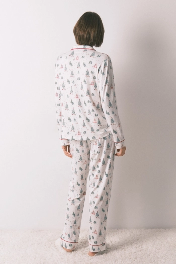 Длинная пижама с рождественским принтом