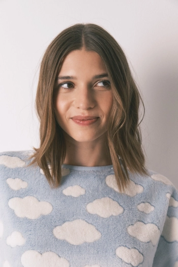 Довга піжама з пухнастого флісу