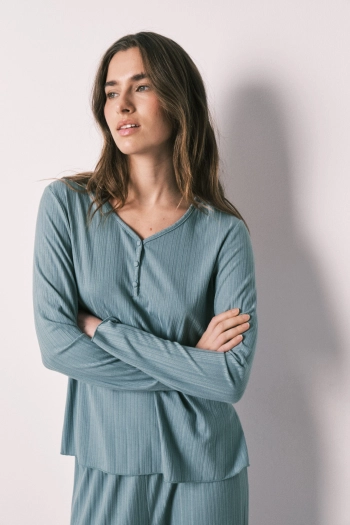 Піжама довга зелена з фактурою