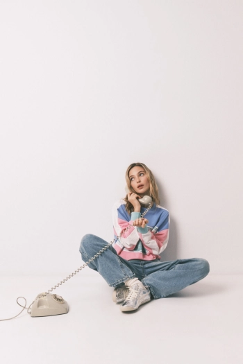 Свитшот из хлопкового флиса color block