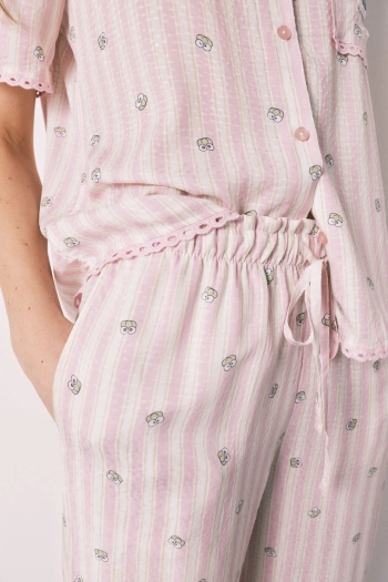 Довга піжама сорочкового типу в смужку