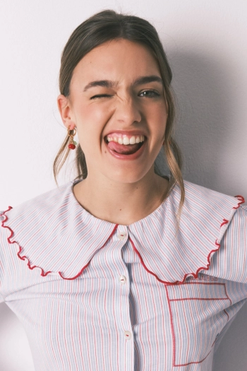 Довга бавовняна піжама з комірцем