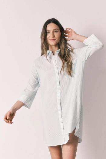 Нічна сорочка у смужку та клітинку Vichy