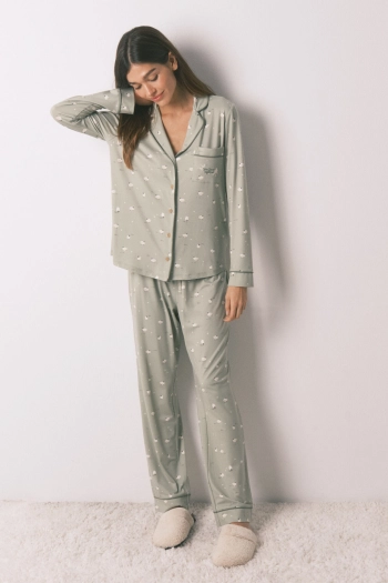 Длинная пижама с принтом