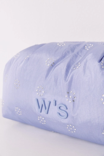 Велика синя стьобана косметичка