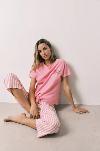 Длинная пижама в полоску Pink Panther