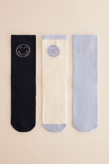 Набір із трьох пар довгих бавовняних шкарпеток SmileyWorld®