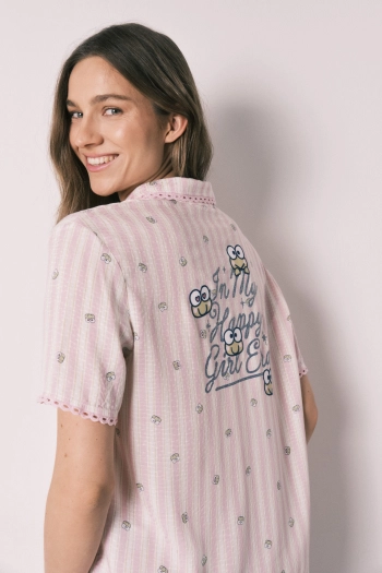 Довга піжама сорочкового типу в смужку