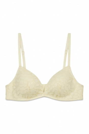 CHARMING Трикутний бюстгальтер з наповнювачем і мереживом в бежевому кольорі