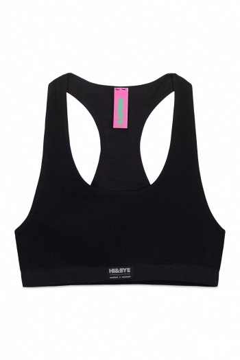 Черный спортивный бесшовный бюстгальтер