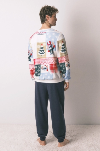 Мужская пижама Stitch из флисовой ткани