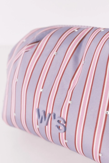 Косметичка маленька в смужку зі стразами