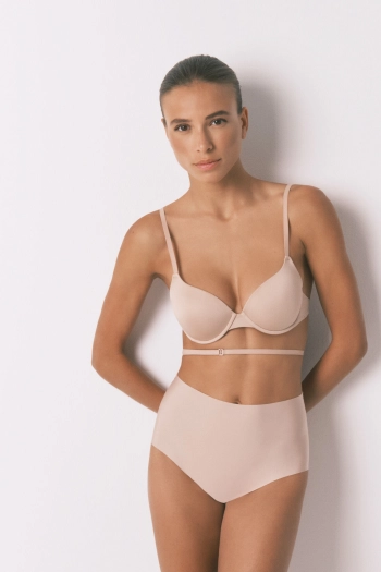 Бежеві коригуючі трусики з високою посадкою та ефектом push-up