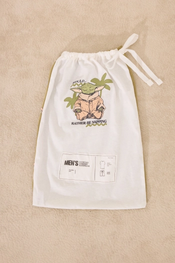 Короткая хлопковая пижама Yoda цвета хаки