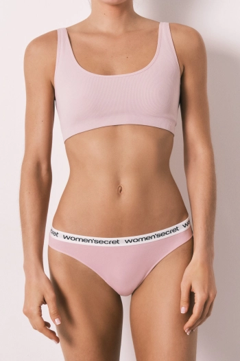 Набір із 7 бавовняних трусиків-танга з логотипом