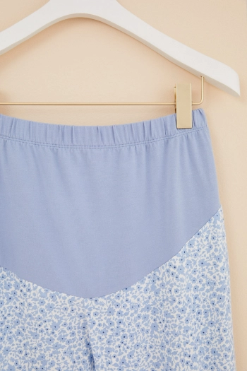 Длинная пижама для беременных из 100% хлопка с цветочным принтом