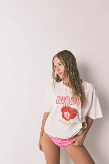 Трусики бикини бразилиана в розовую полоску