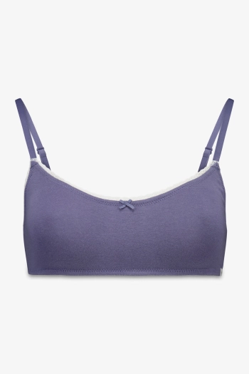 Синій бавовняний топ-бюстгальтер