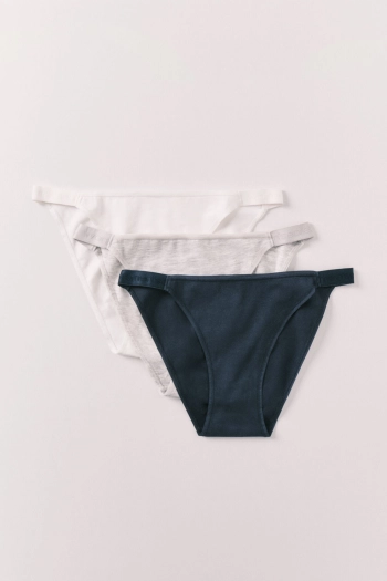 Набір із 3 класичних трусиків з бавовни з логотипом на поясі