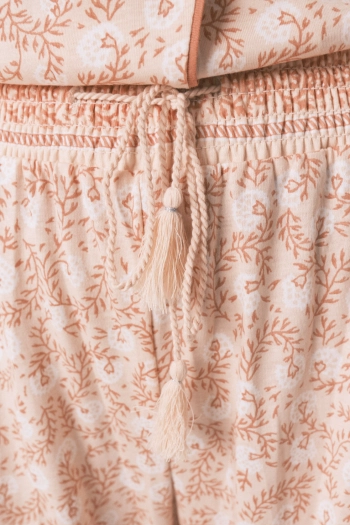 Классическая пижама из хлопка с оранжевым принтом