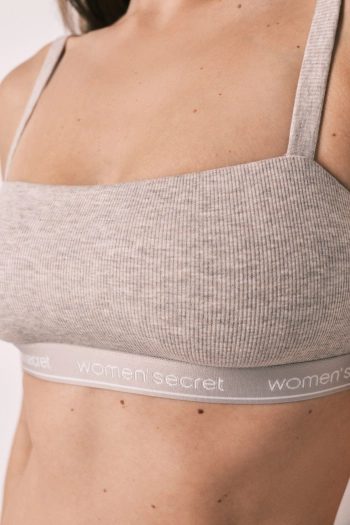 Бавовняний бюстгальтер-топ у рубчик