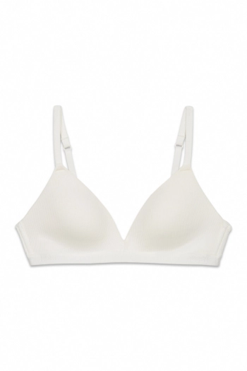 Треугольный бюстгальтер с наполнителем, молочный