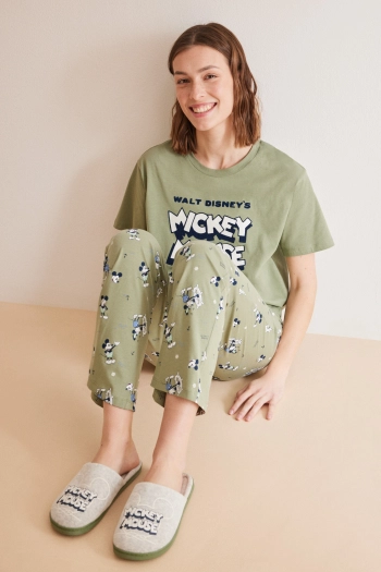 Пижама Mickey Mouse из хлопка зеленого цвета