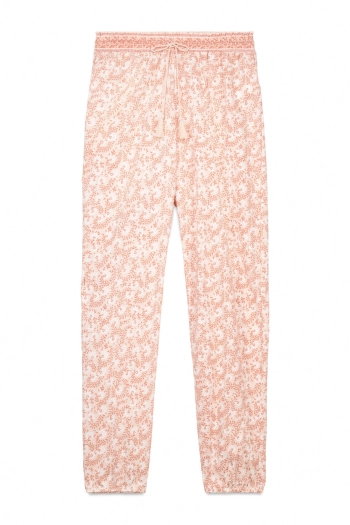 Хлопковые штаны с цветочным принтом