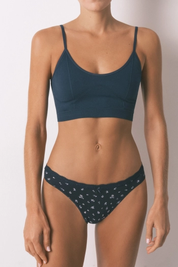 Набір із 3 класичних трусиків із бавовни з мереживом та бантиком