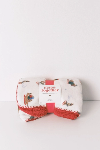 Ковдра двостороння з флісу з імітацією вовни