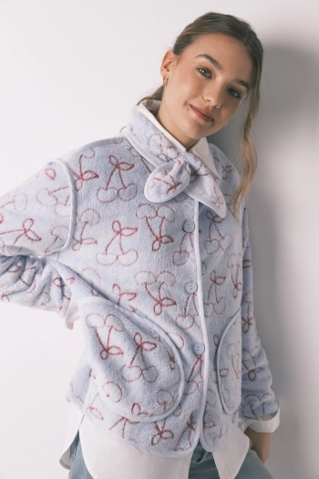 Флісовий халат з жакардовим ворсом