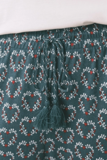 Довгі штани з м'якої тканини з принтом "сердечка"