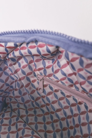 Велика синя стьобана косметичка