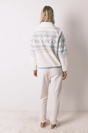 Длинная флисовая жаккардовая пижама