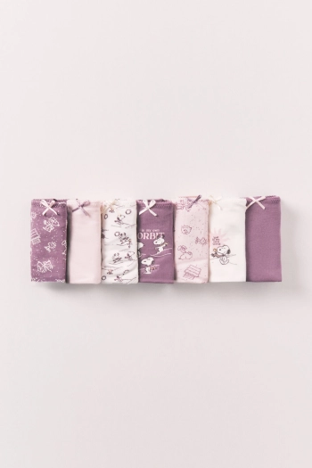 Набір із 7 трусиків-бразиліана з бавовни з принтом Snoopy