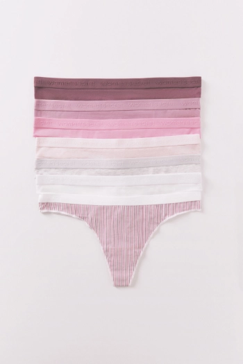 Набор из 7  хлопковых трусиков-танга