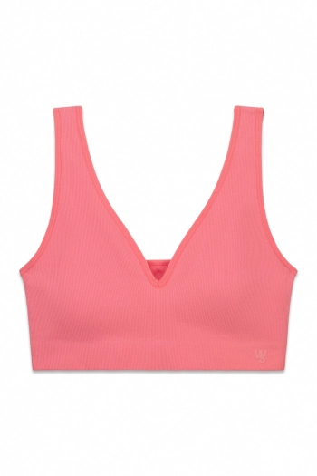 Однотонний топ халтер з лазерною обробкою краю