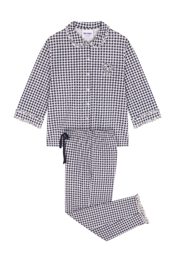 Довга піжама з бавовни в клітинку