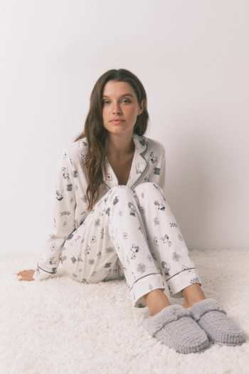 Хутряні капці Snoopy з анімалістичним принтом