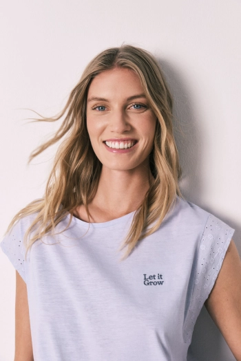 Сиреневая хлопковая пижама с принтом