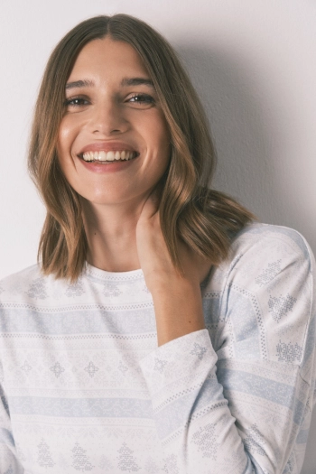 Пижама с длинным рукавом из мягкого джерси со скандинавским принтом