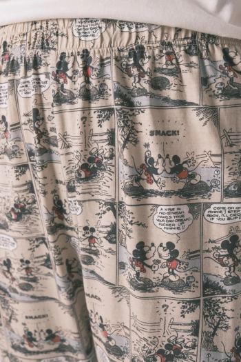 Довга піжама Mickey Mouse білого кольору з бавовни