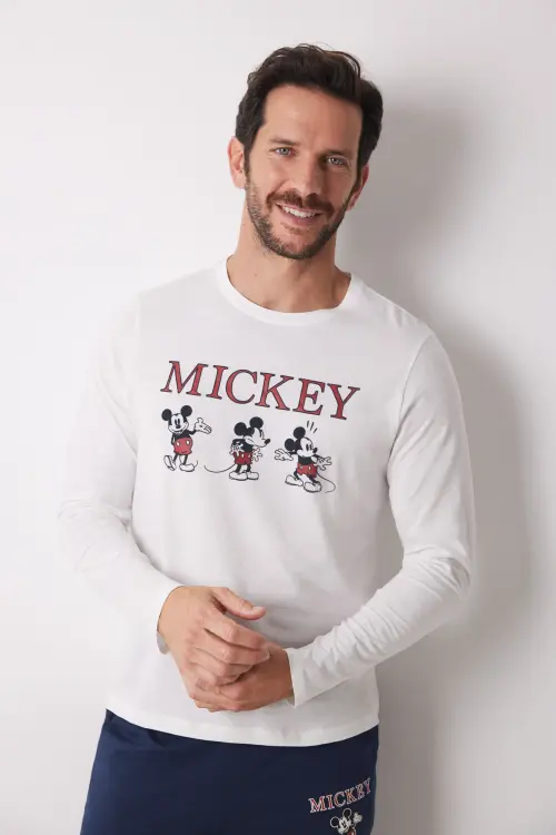 Длинная мужская пижама Mickey из хлопка